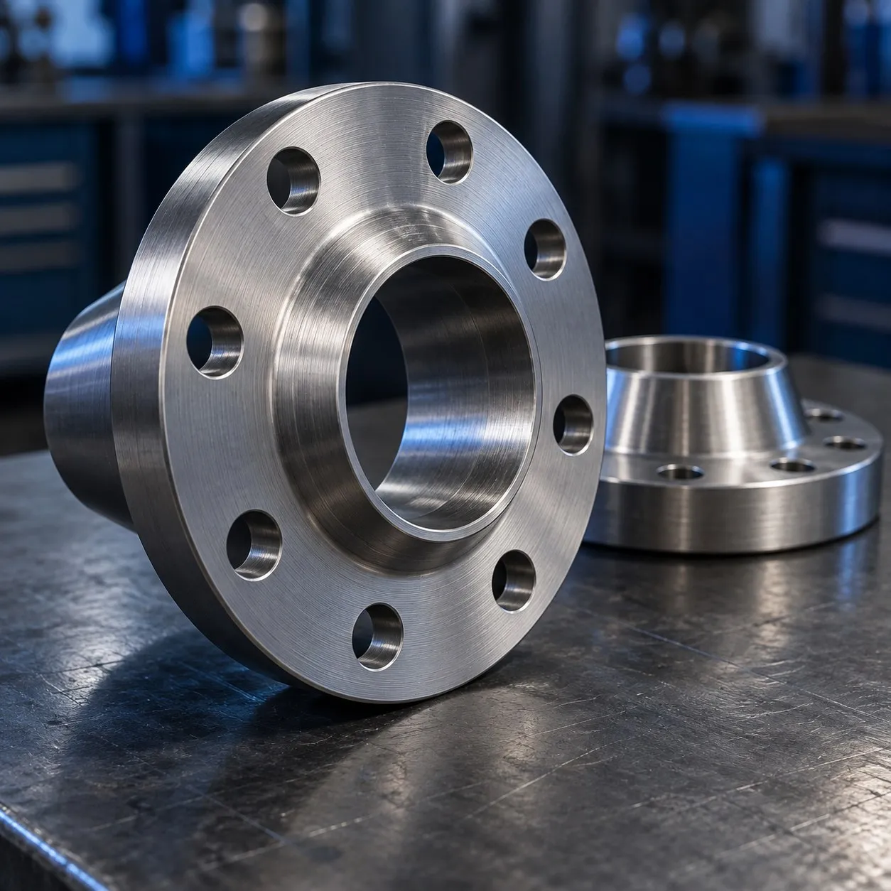 Machined stainless steel flanges
